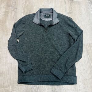 Porter & Ash sweater Men Gray 1/4 Zip 2 Tone Structure Stretch Long Sleeve L